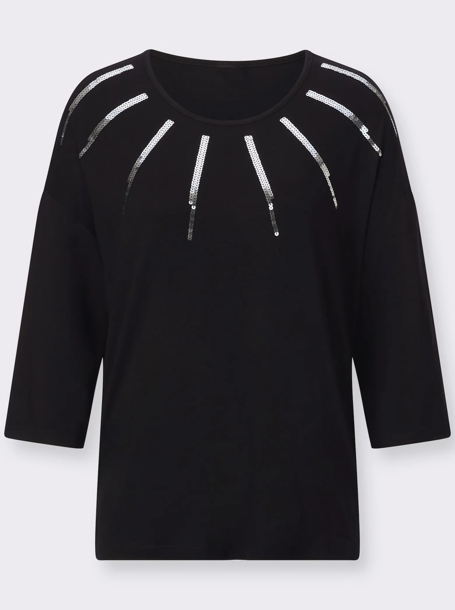 3/4-Arm-Shirt mit Pailletten