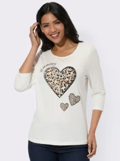 3/4-Arm-Shirt mit platziertem Druck