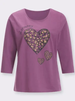 3/4-Arm-Shirt mit platziertem Druck