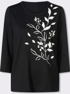 3/4-Arm-Shirt mit platziertem Druck