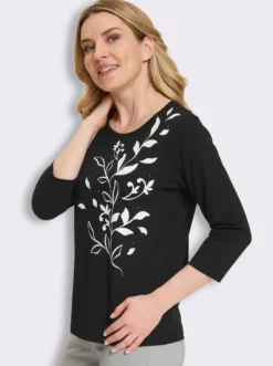 3/4-Arm-Shirt mit platziertem Druck