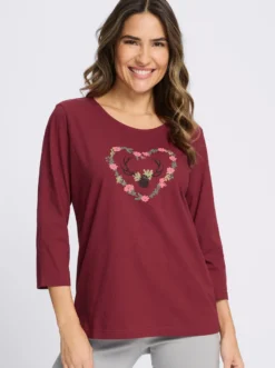 3/4-Arm-Shirt mit platziertem Druck