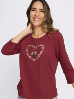 3/4-Arm-Shirt mit platziertem Druck