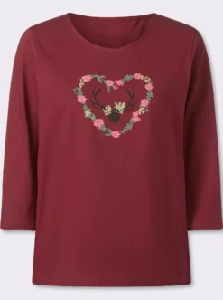 3/4-Arm-Shirt mit platziertem Druck