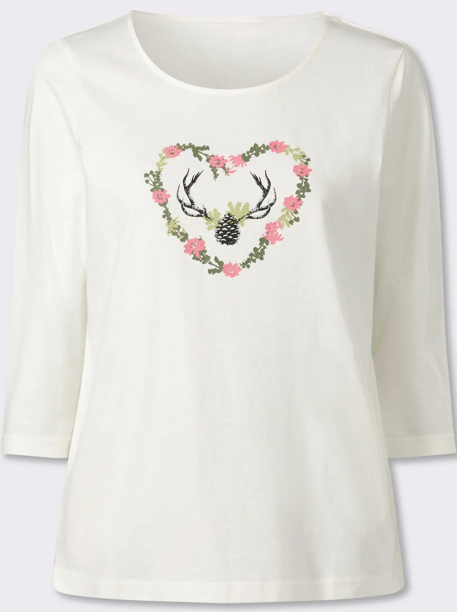 3/4-Arm-Shirt mit platziertem Druck