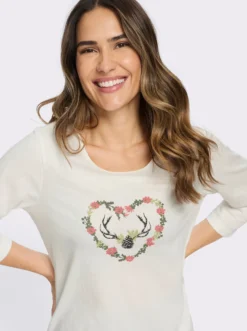 3/4-Arm-Shirt mit platziertem Druck