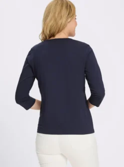 3/4-Arm-Shirt mit platziertem Ethno-Print