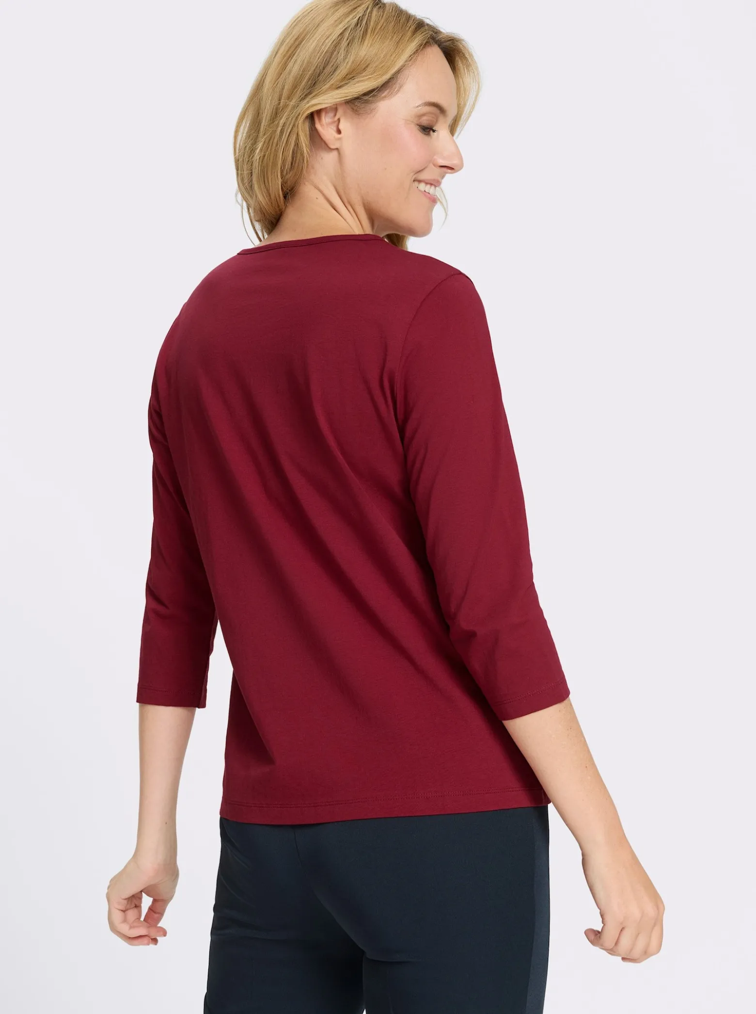 3/4-Arm-Shirt mit platziertem Ethno-Print