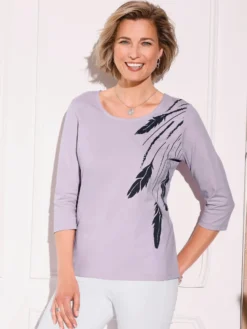 3/4-Arm-Shirt mit platziertem Print