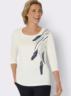 3/4-Arm-Shirt mit platziertem Print