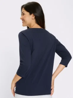 3/4-Arm-Shirt mit platziertem Print vorne