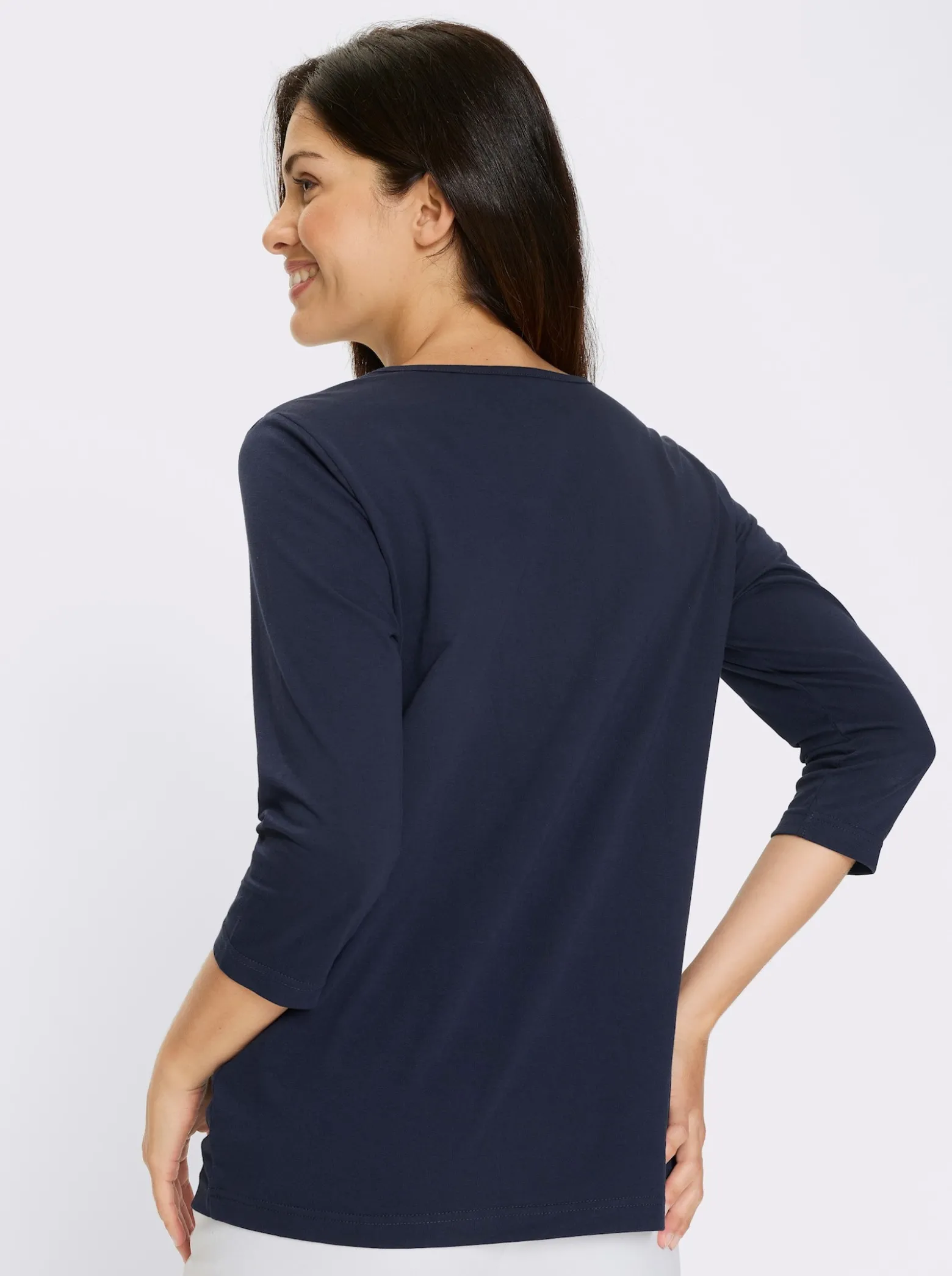3/4-Arm-Shirt mit platziertem Print vorne
