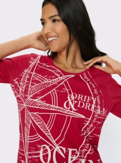 3/4-Arm-Shirt mit platziertem Print vorne
