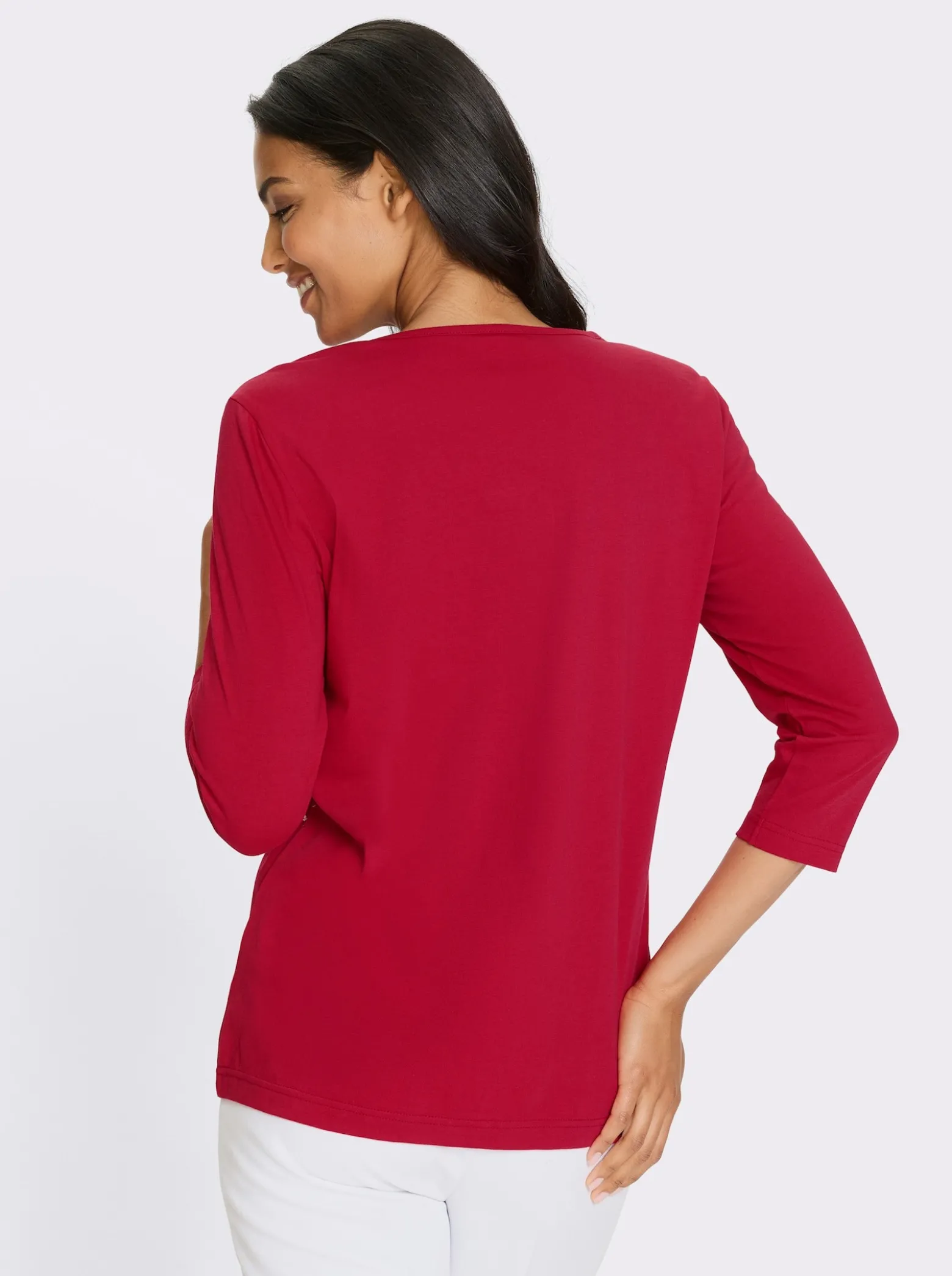 3/4-Arm-Shirt mit platziertem Print vorne