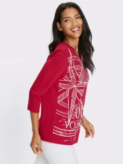 3/4-Arm-Shirt mit platziertem Print vorne