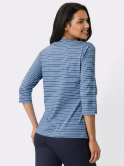 3/4-Arm-Shirt mit Ringel-Muster, garngefärbt