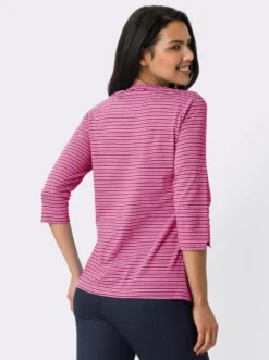 3/4-Arm-Shirt mit Ringel-Muster, garngefärbt