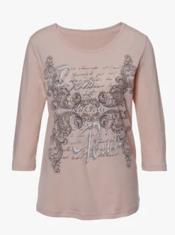 3/4-Arm-Shirt mit Rundhals-Ausschnitt