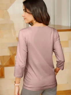 3/4-Arm-Shirt mit Rundhals-Ausschnitt