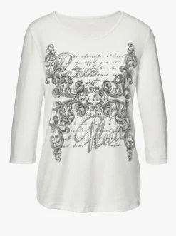 3/4-Arm-Shirt mit Rundhals-Ausschnitt