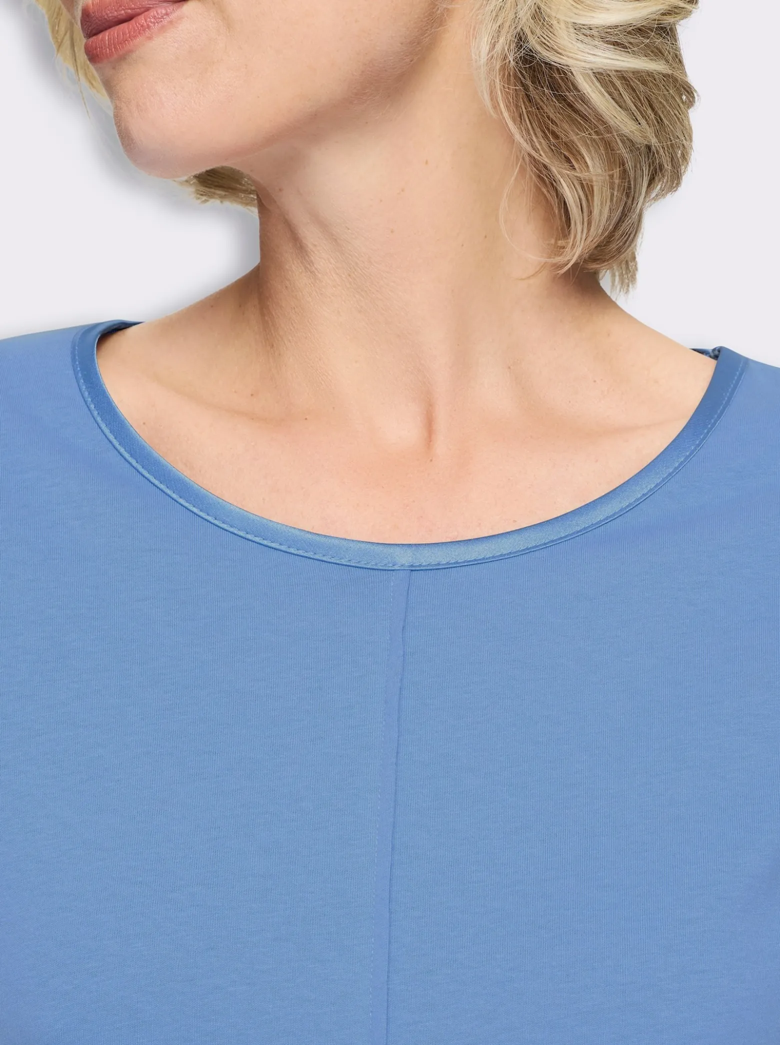 3/4-Arm-Shirt mit Satin-Paspelierung