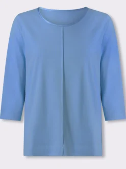 3/4-Arm-Shirt mit Satin-Paspelierung