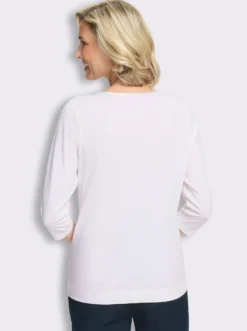 3/4-Arm-Shirt mit Satin-Paspelierung