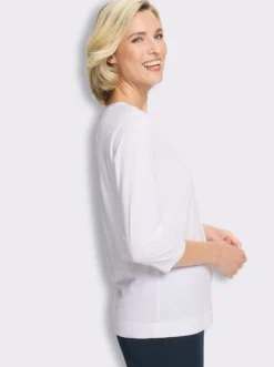 3/4-Arm-Shirt mit Satin-Paspelierung