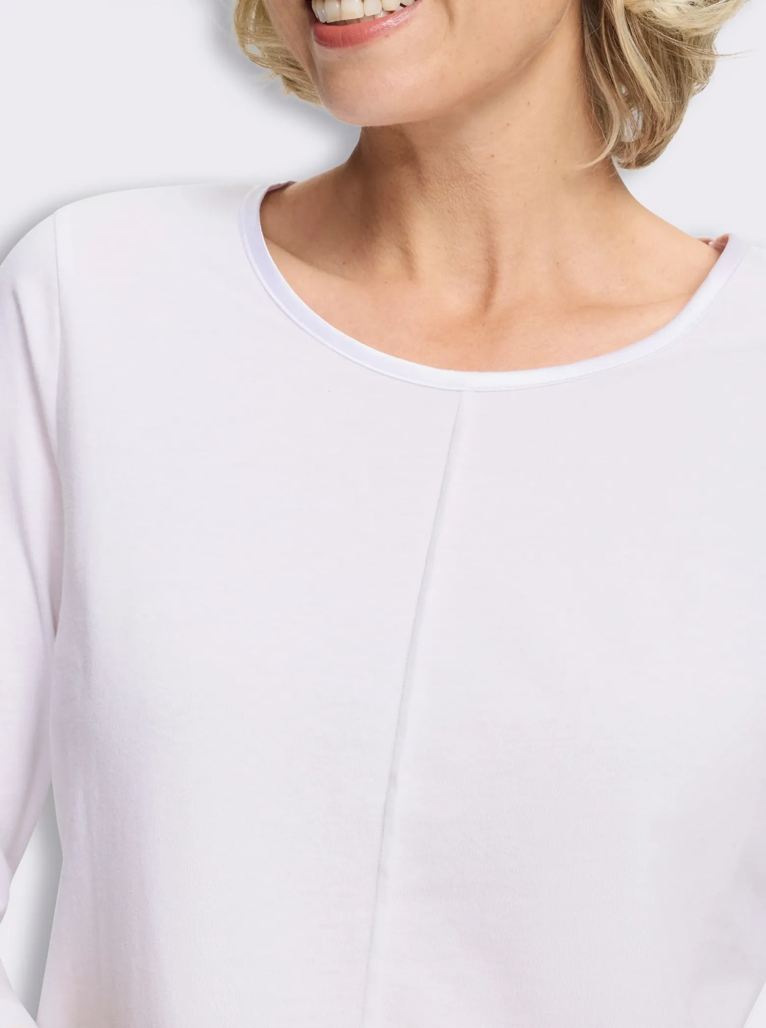 3/4-Arm-Shirt mit Satin-Paspelierung