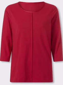 3/4-Arm-Shirt mit Satin-Paspelierung