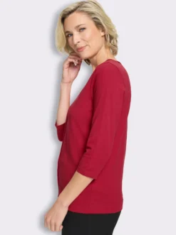 3/4-Arm-Shirt mit Satin-Paspelierung