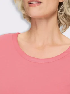 3/4-Arm-Shirt mit Satin-Paspelierung