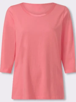 3/4-Arm-Shirt mit Satin-Paspelierung