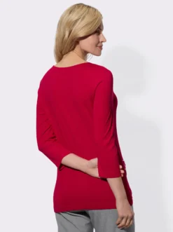 3/4-Arm-Shirt mit schimmernden Ziersteinchen