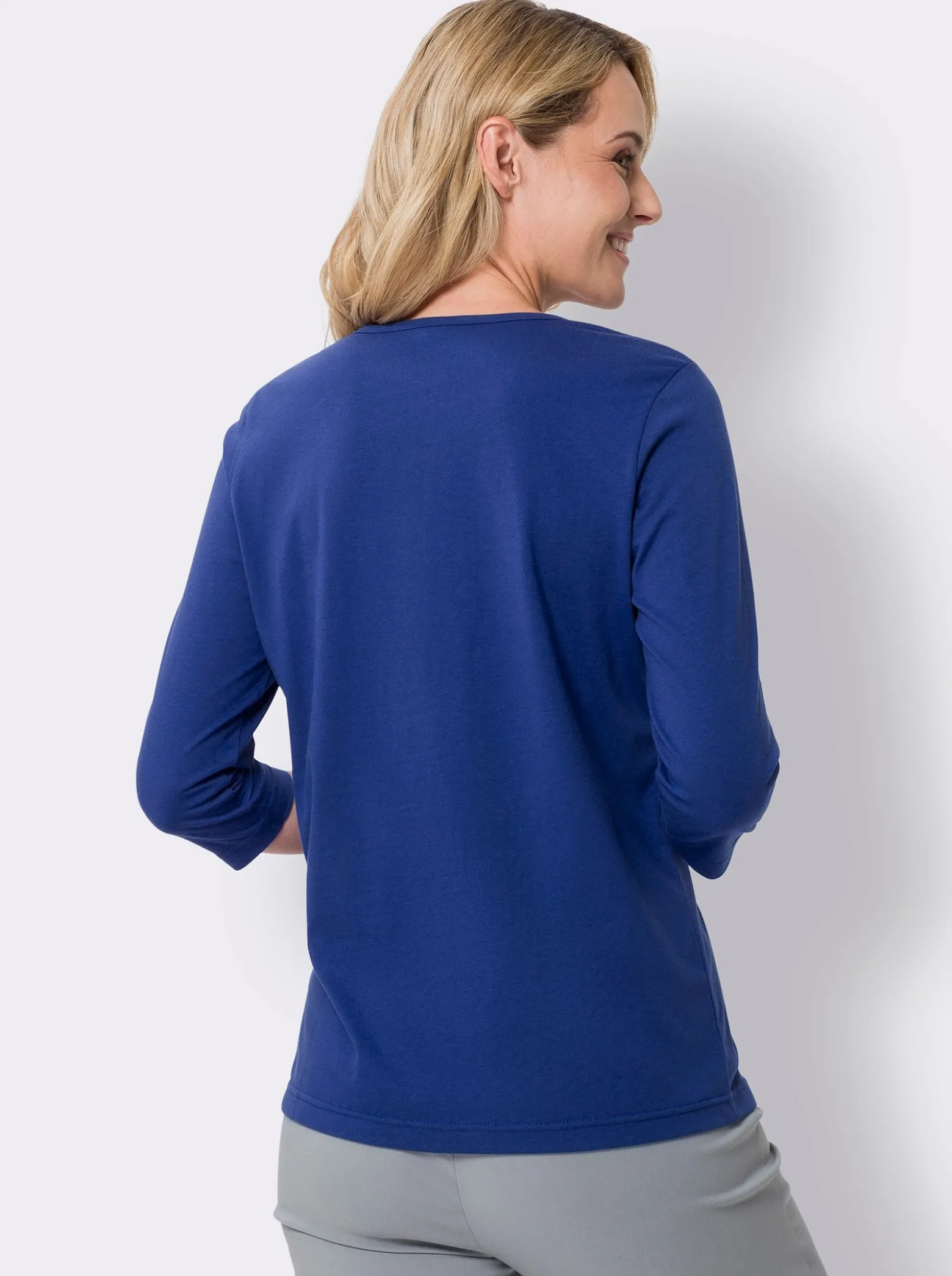 3/4-Arm-Shirt mit silberfarbenem Folien-Print