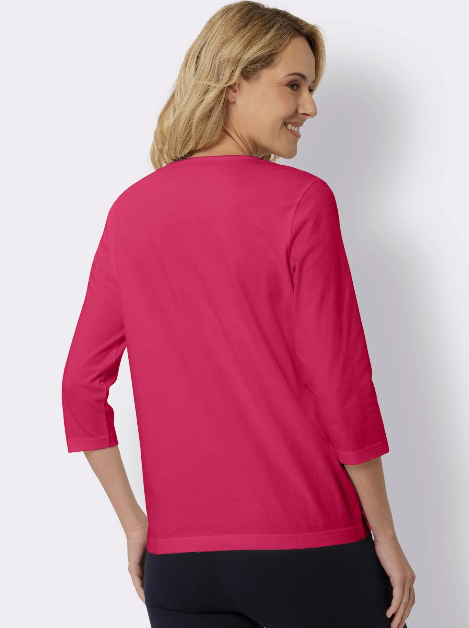 3/4-Arm-Shirt mit silberfarbenem Folien-Print