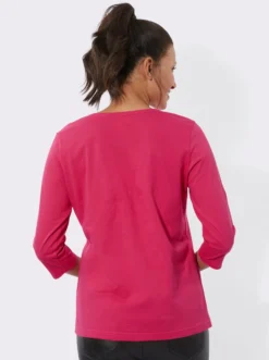 3/4-Arm-Shirt mit Smiley-Print