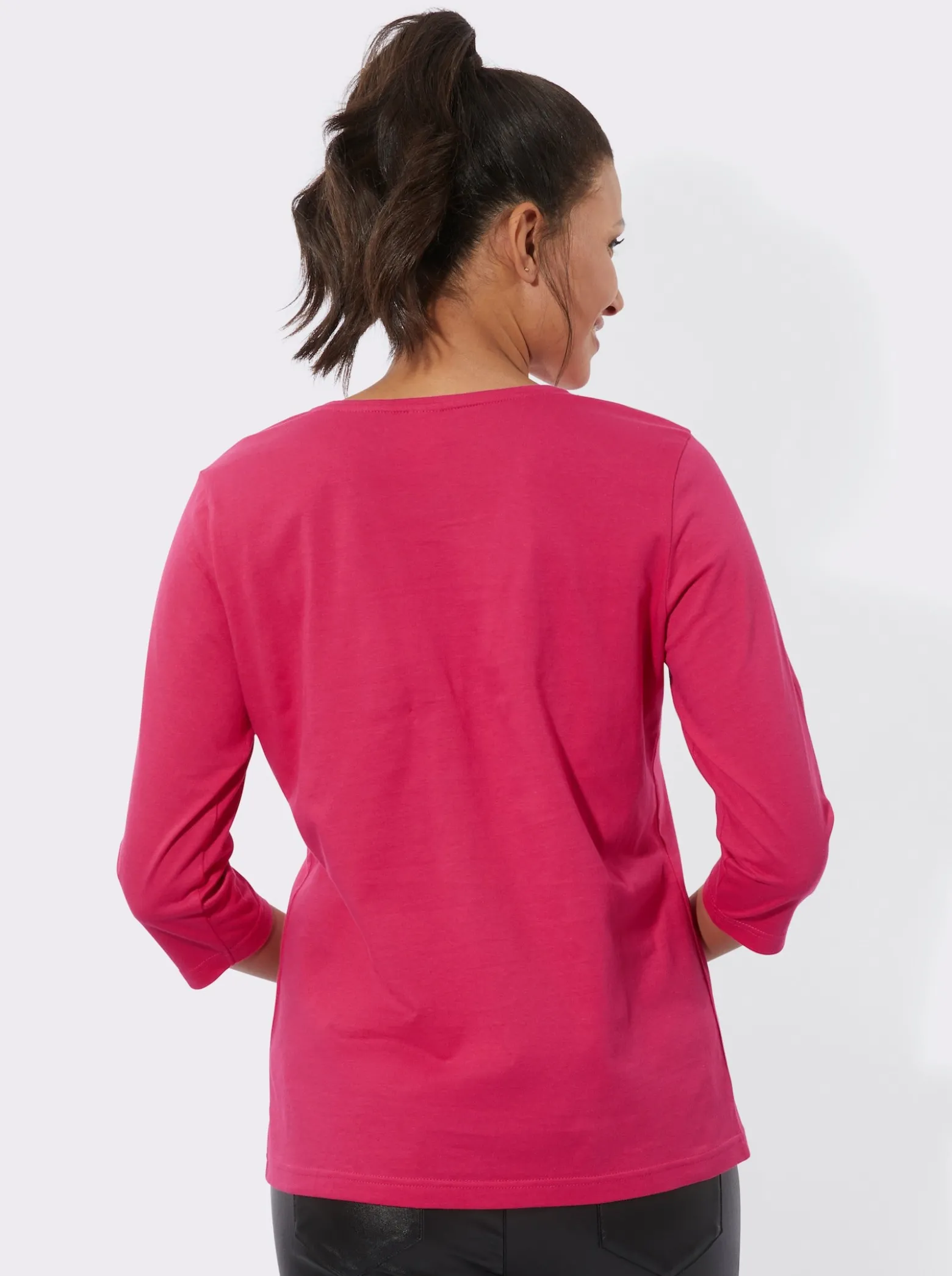 3/4-Arm-Shirt mit Smiley-Print