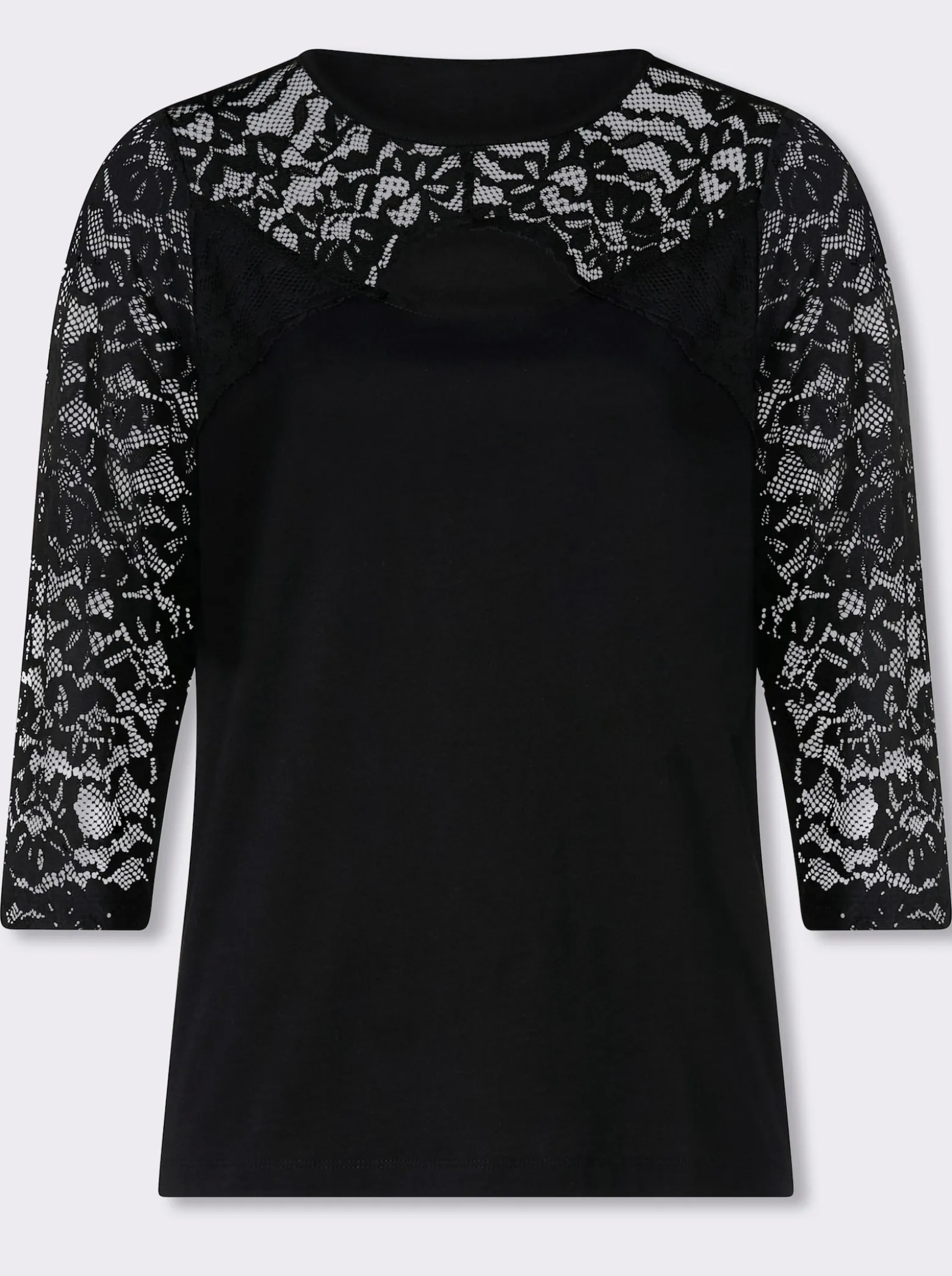 3/4-Arm-Shirt mit Spitze