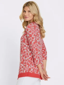 3/4-Arm-Shirt mit spitz zulaufendem Saum