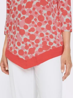 3/4-Arm-Shirt mit spitz zulaufendem Saum