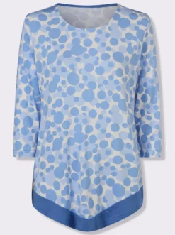 3/4-Arm-Shirt mit spitz zulaufendem Saum