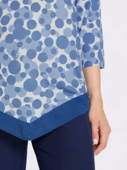3/4-Arm-Shirt mit spitz zulaufendem Saum