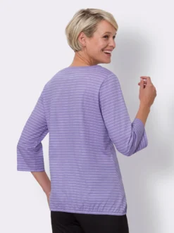 3/4-Arm-Shirt mit Streifen-Print