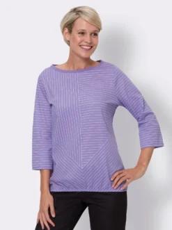 3/4-Arm-Shirt mit Streifen-Print
