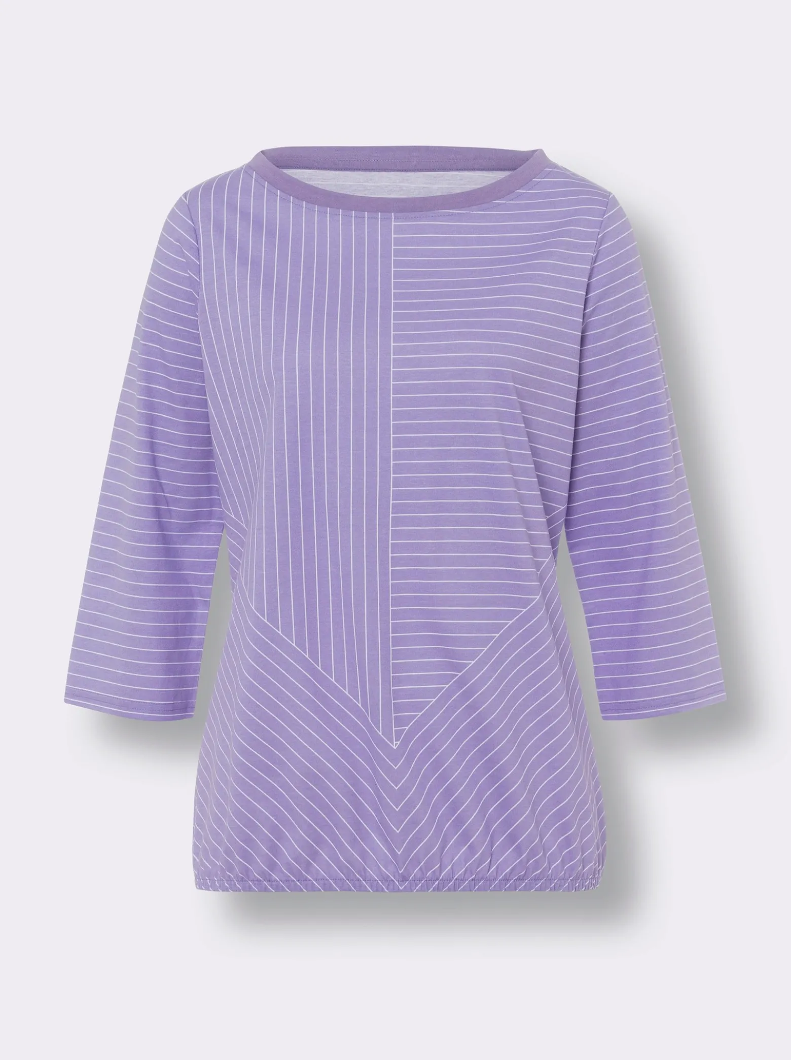 3/4-Arm-Shirt mit Streifen-Print