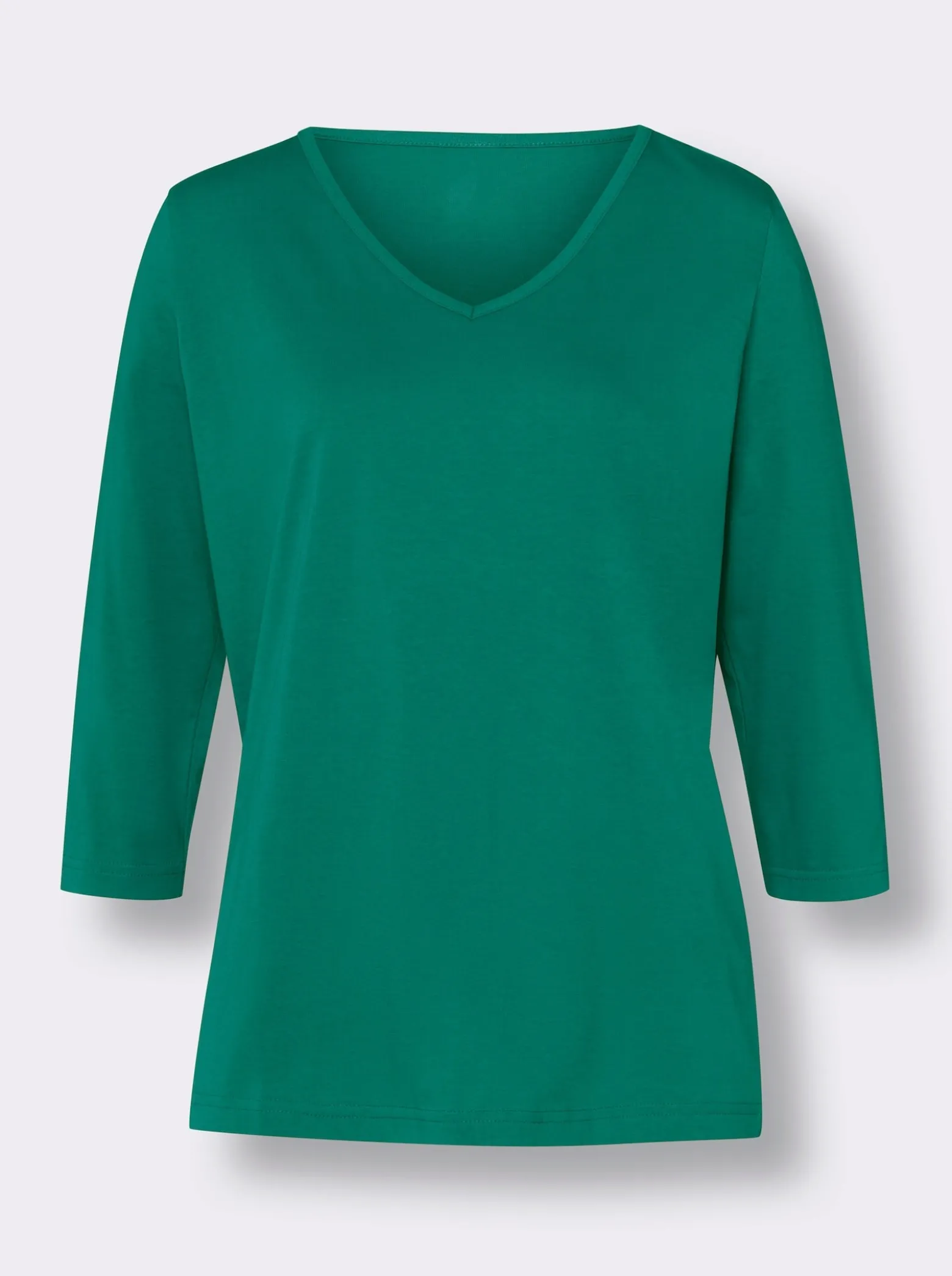3/4-Arm-Shirt mit V-Ausschnitt