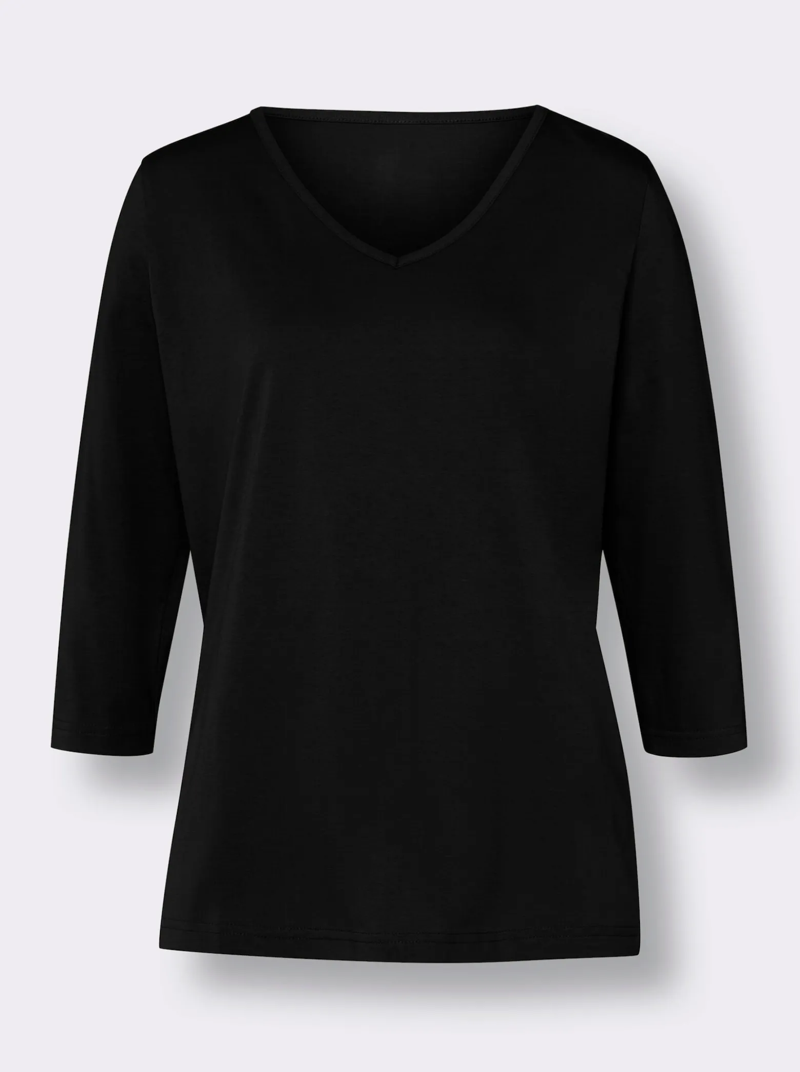 3/4-Arm-Shirt mit V-Ausschnitt