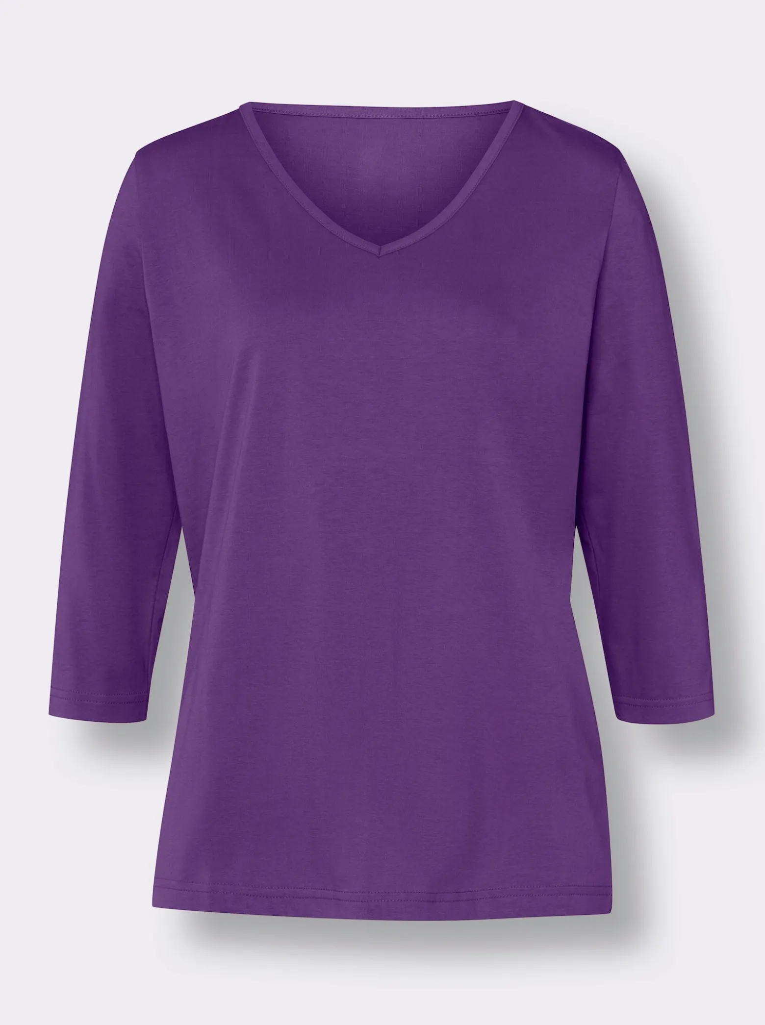 3/4-Arm-Shirt mit V-Ausschnitt