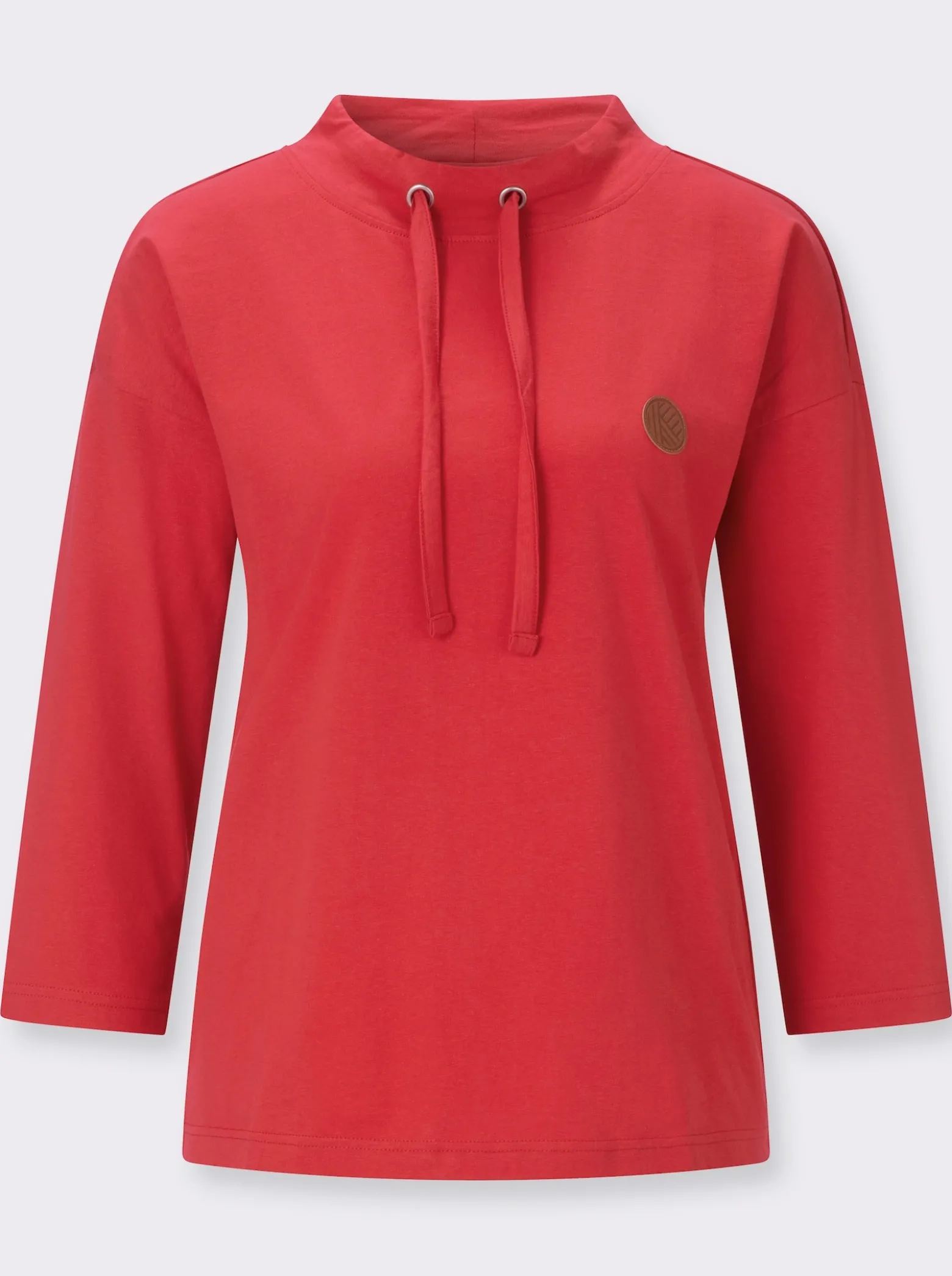 3/4-Arm-Shirt mit weitem Stehkragen